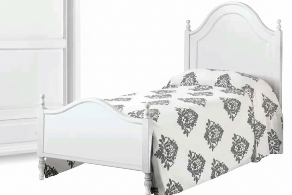 LETTO SINGOLO ARTE POVERA LACCATO BIANCO OPACO L.100 P.212 HT.135