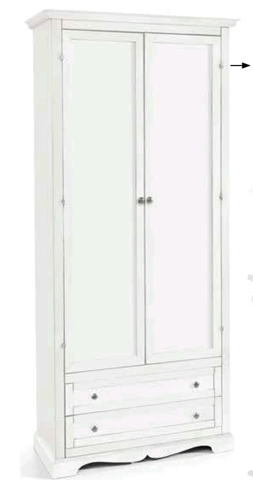Armadio 2 Ante e 2 Cassetti Bianco Opaco