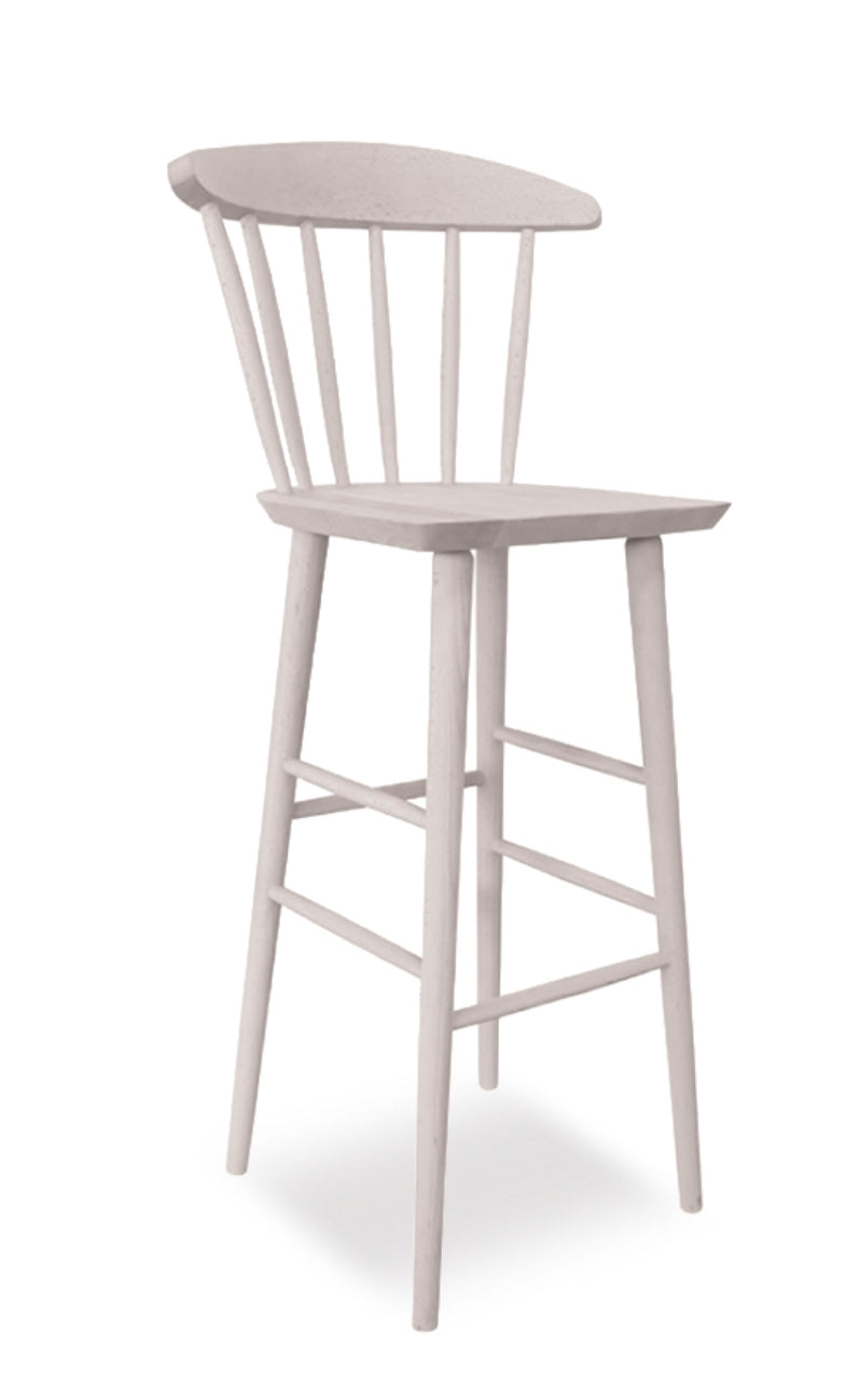 Evento Design Sgabello alto Old America in legno massello di faggio grezzo