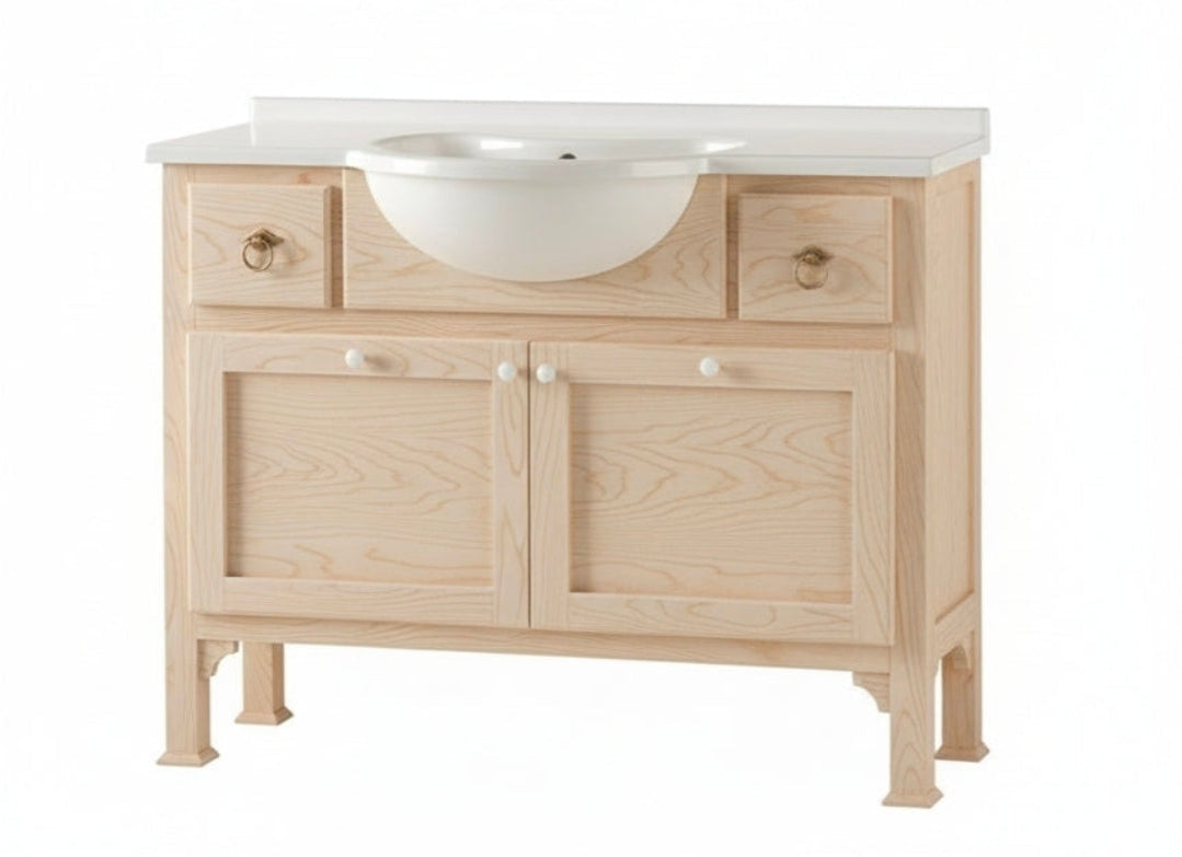 Mobile Bagno Art. 424/A - 2 Ante  e 2 Cassetti finitura grezzo con lavabo