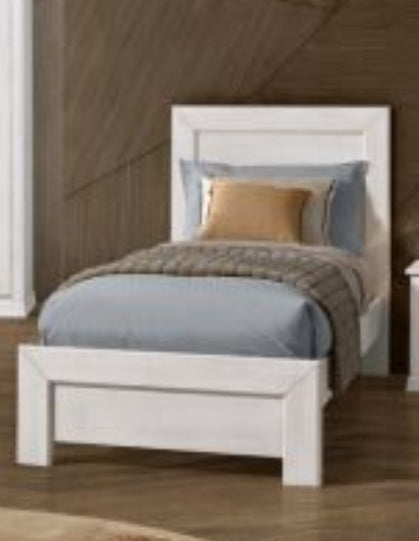 Letto singolo con testata in legno senza rete