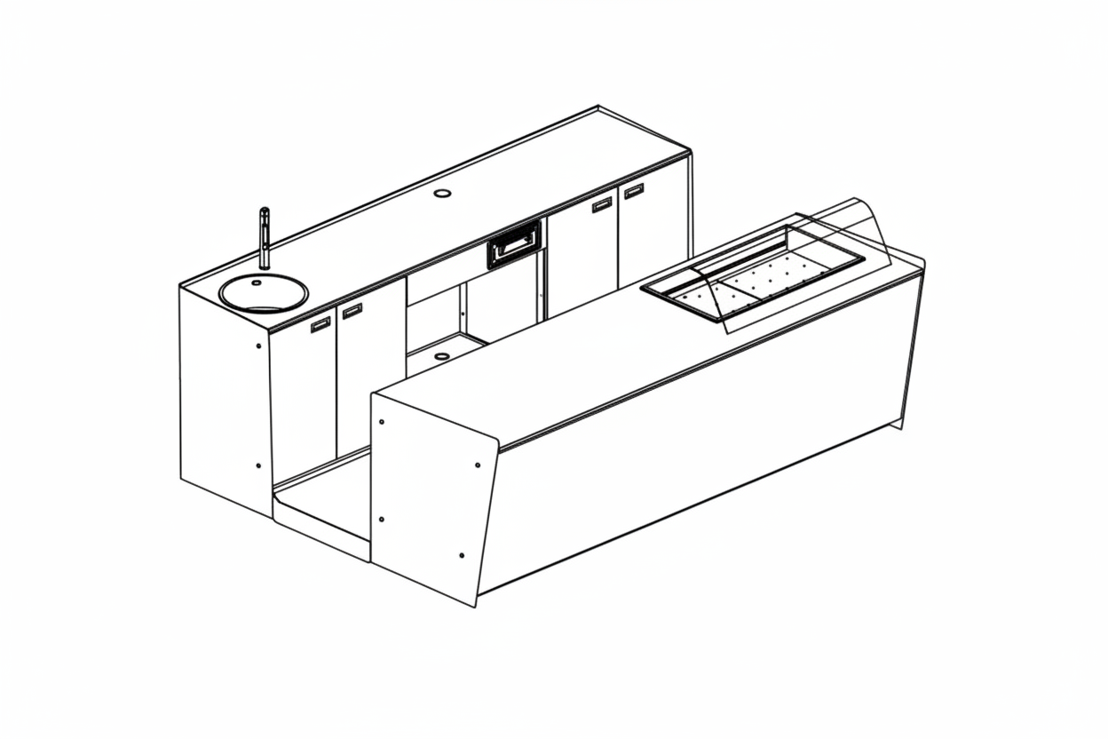 Bancone bar startup da metri 3.50 prima fascia