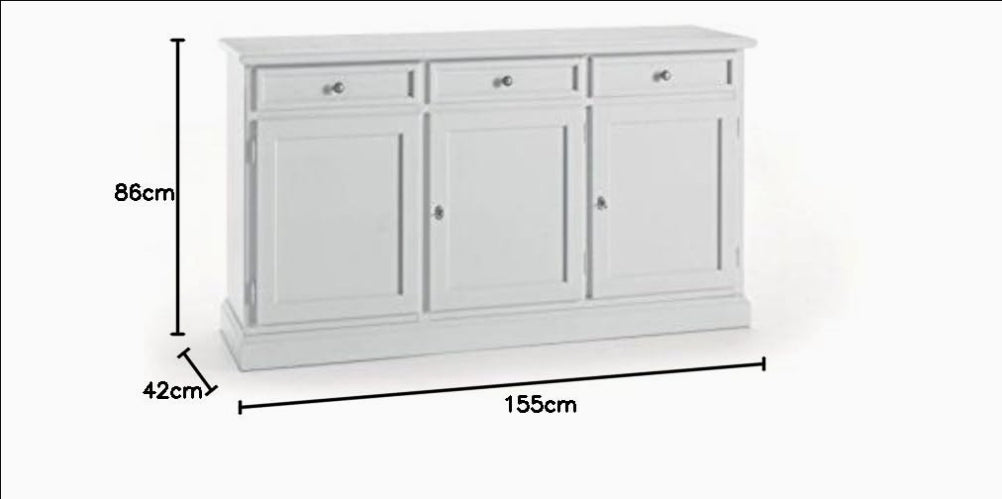 Credenza bassa bianco opaco