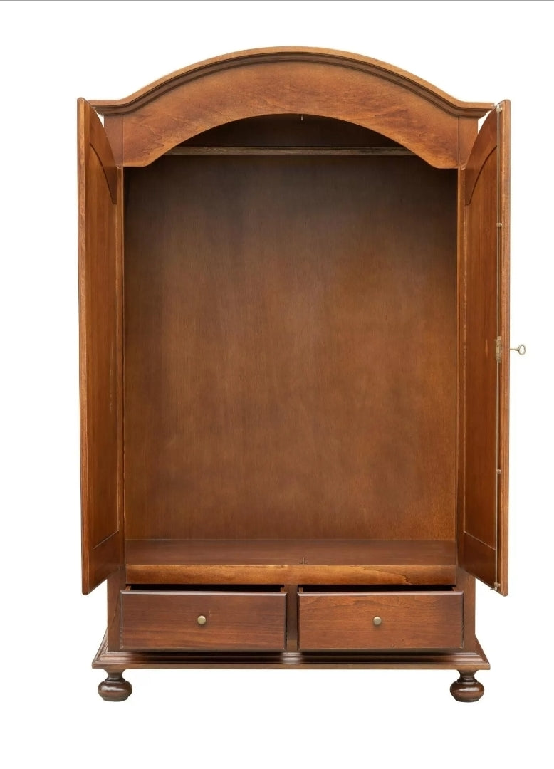 ARMADIO ARTE POVERA 2 PORTE GENDARME IN LEGNO TINTA NOCE 125x60x200 (245)