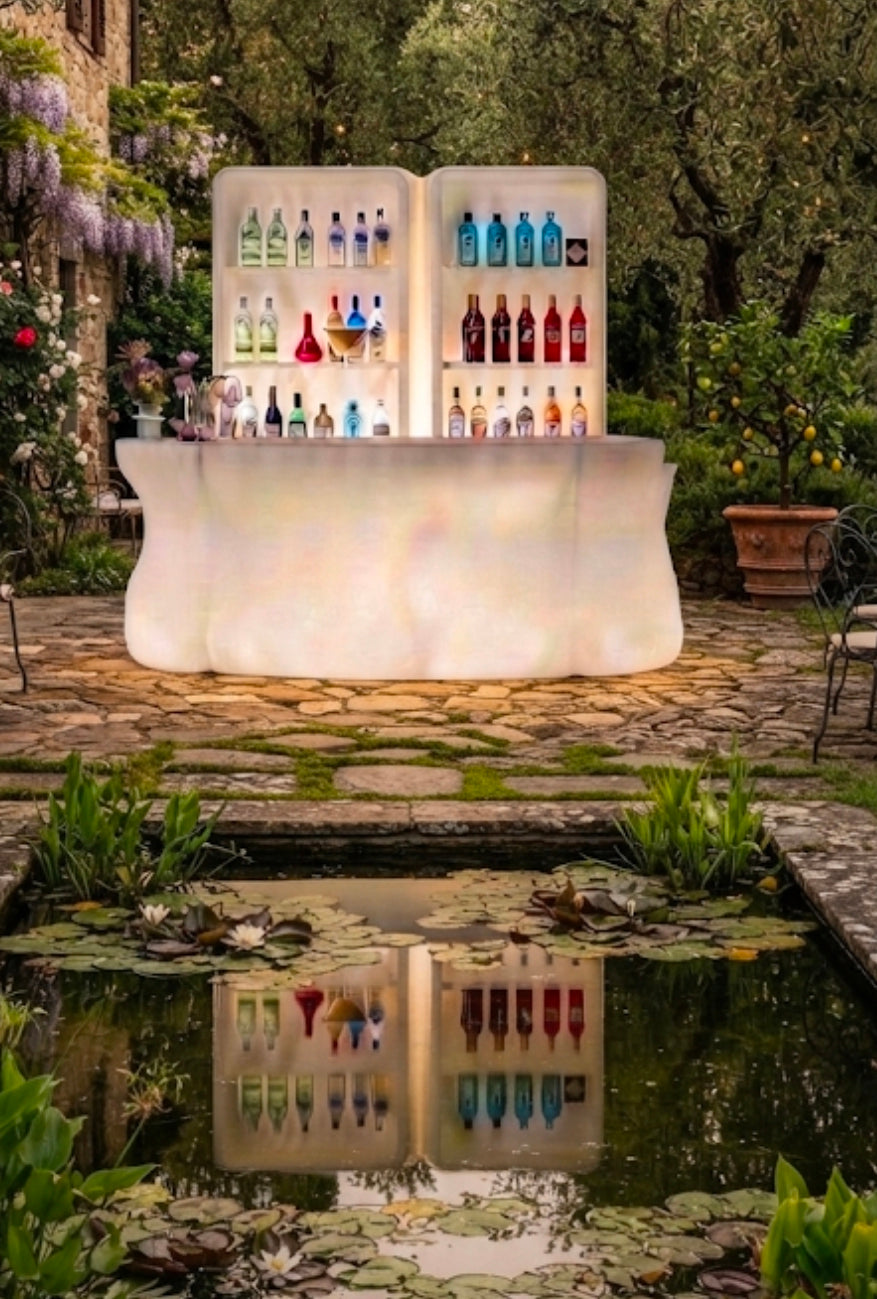 Bancone Luminoso con Alzate per Cocktail Bar – Lavello e Vasca Ghiaccio