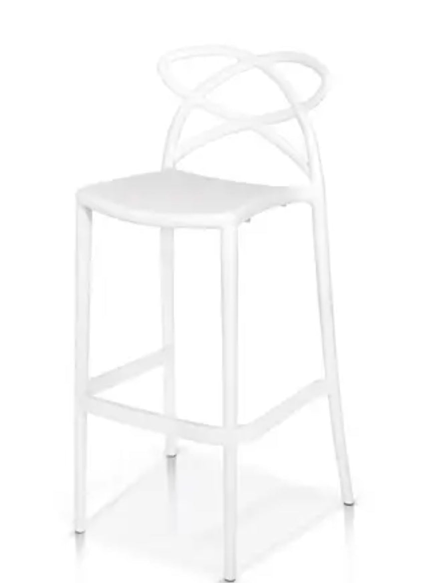 Sgabello in polipropilene bianco