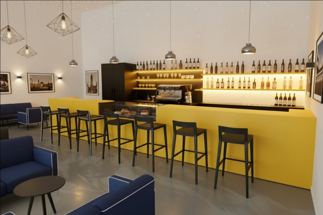 Bancone Realizzati artigianalmente per  bar bistrot