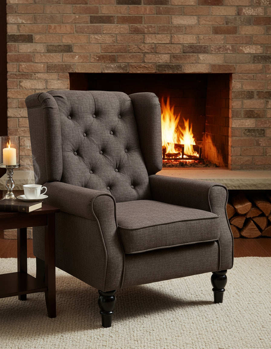 Poltrona Reclinabile Beatrice Push Back 2 Posizioni - Tessuto Sherpa con Poggiatesta