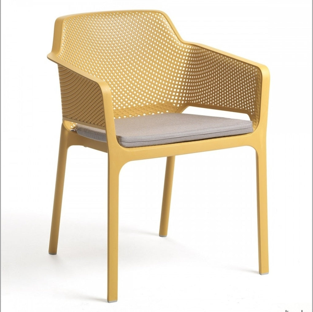 Sedia con Braccioli in Resina per Esterno con Cuscino | Contract Outdoor