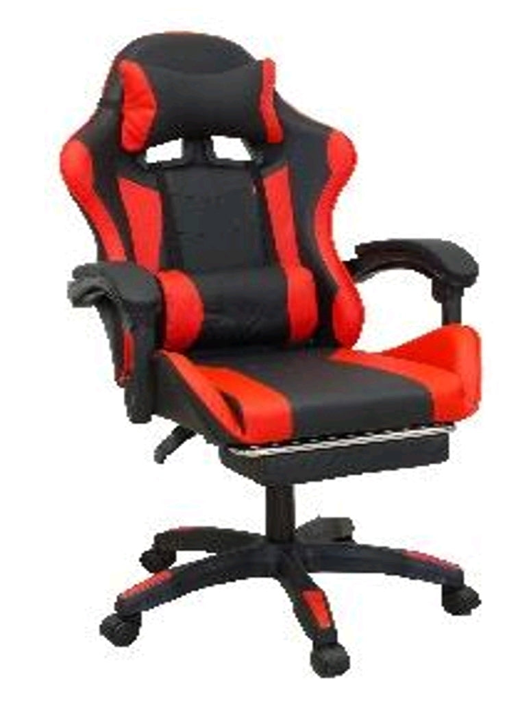 Poltrona Gaming in Ecopelle,Dotata di poggiapiedi estraibile imbottito. Ruote in nylon Dotata di cuscino lombare con funzione massaggio