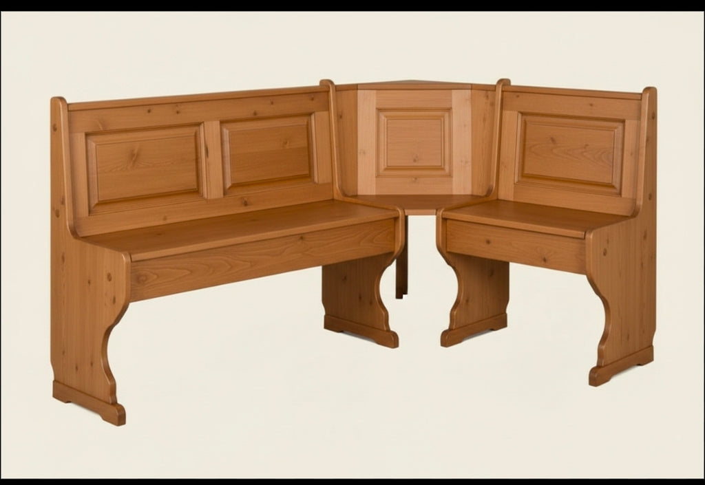 Angolo panca trento  113x173 con cassonetto tinta noce