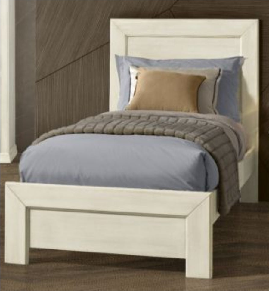 Letto singolo con testata in legno senza rete