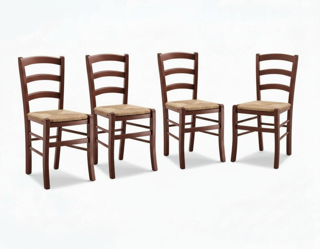 Tavolo Arte Povera 100x70 2 all. 40 e 6 Sedie Sedile Paglia