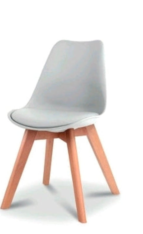 Sedia in polipropilene con seduta in ecopelle stile scandinavo per Bistrot