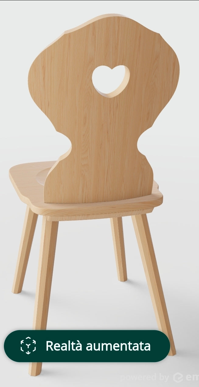 Sedia tirolese Monaco con cuore - rovere naturale