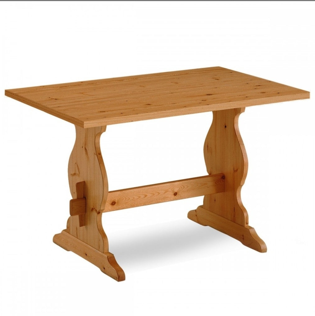 Set Tavolo Fratino Tirolese in Pino con 4 Sedie - Cuore Schienale tinta miele