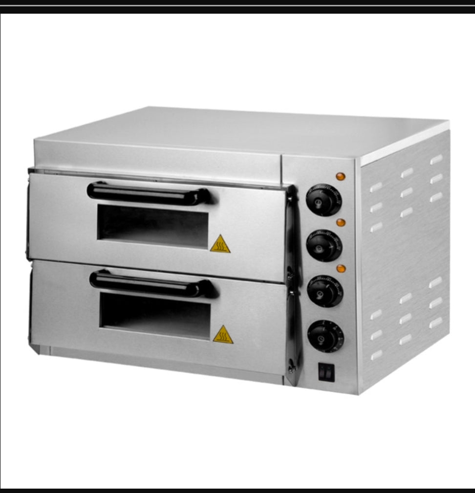 Fornetto Elettrico Pizzeria EP1+1 - Capacità N° 2 Pizza Cm Ø 30
Camera Doppia, Dimensione Singola Camera Cm 42,5 x 33 x 12 h