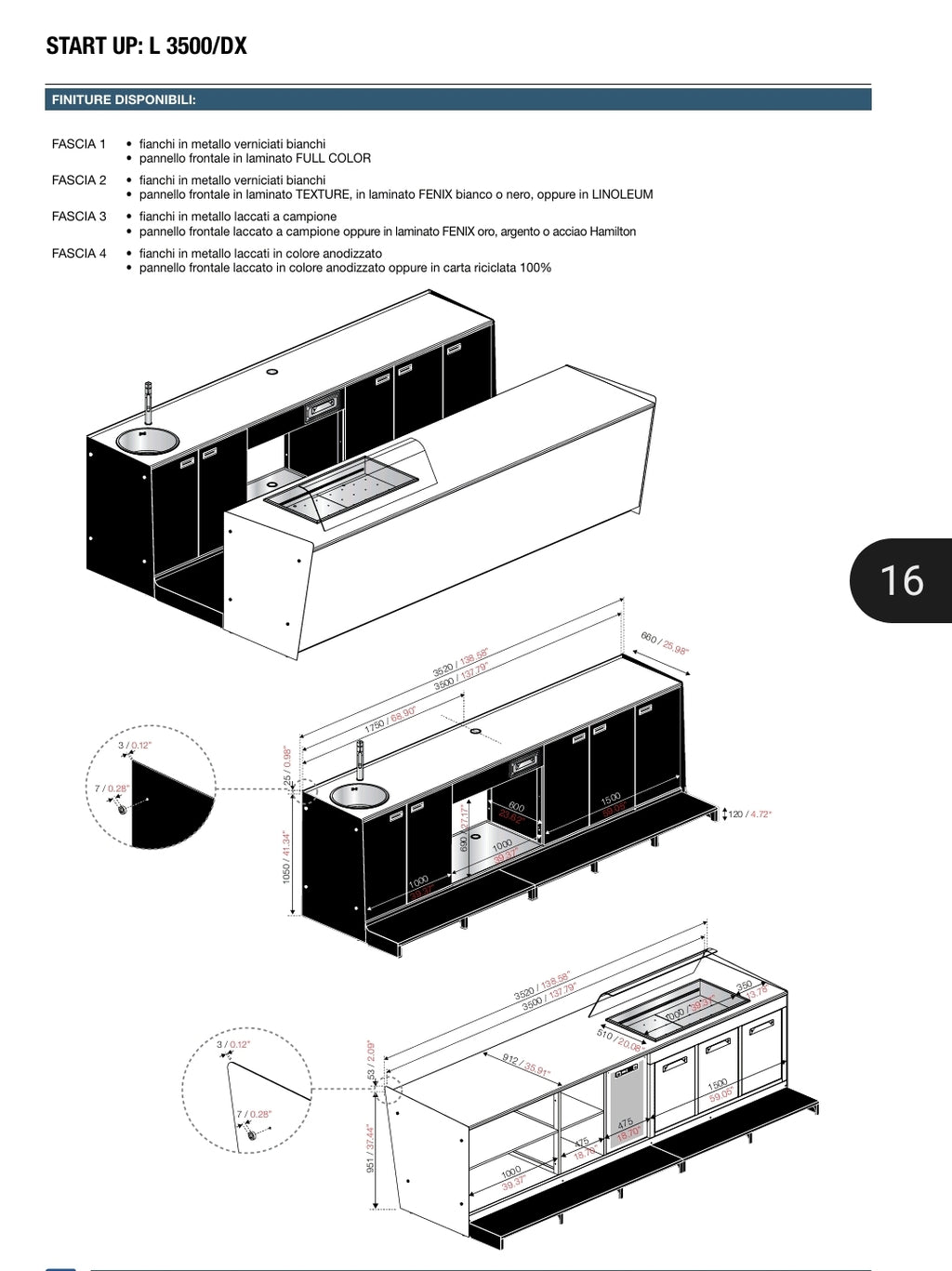 Bancone bar startup da metri 3.50 prima fascia