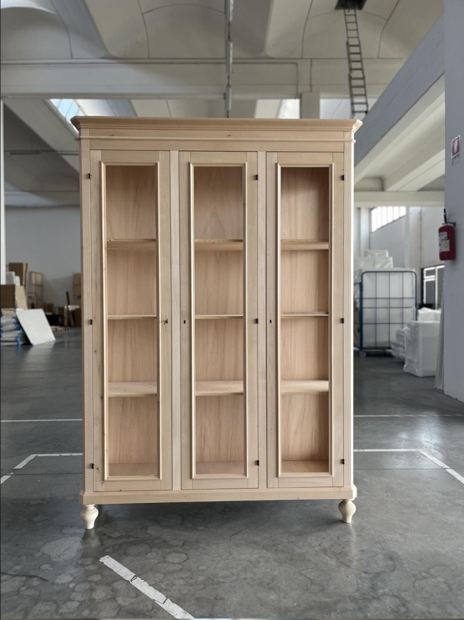 Vetrina 3 Porte in Massello di Pioppo