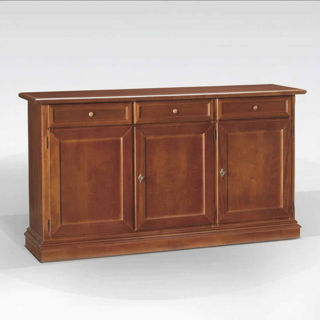 Credenza in Legno Massello Noce 156x42 H.85 cm