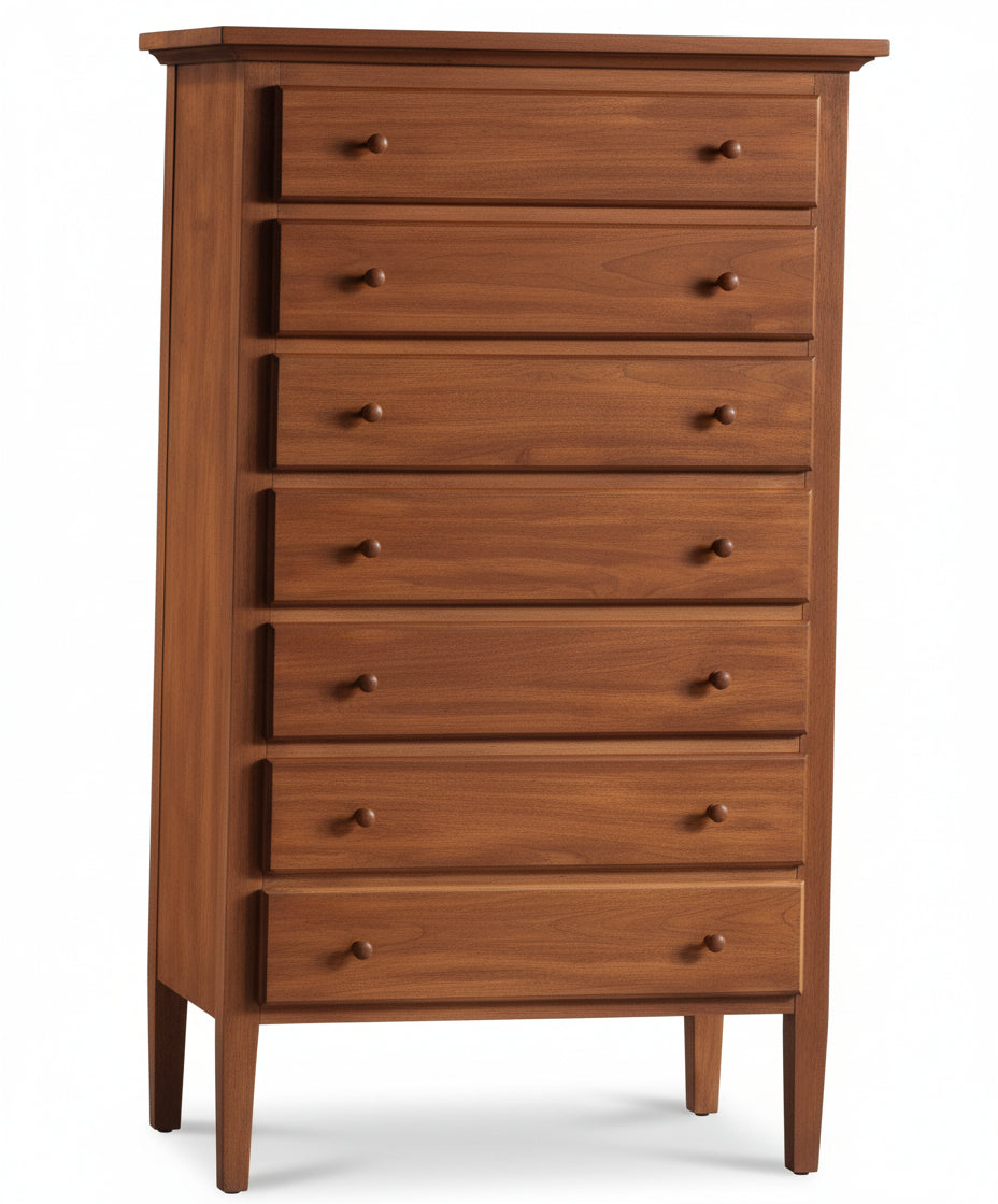 Cassettiera 7 cassetti tinta noce  mis.84x47x138h