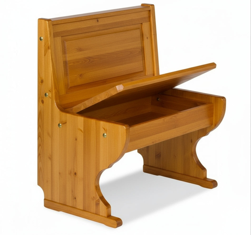 Panca per pub per casa con cassonetto tinta miele