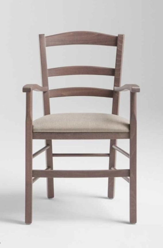 Venezia Braccioli - Sedia Rustica in Legno con Braccioli