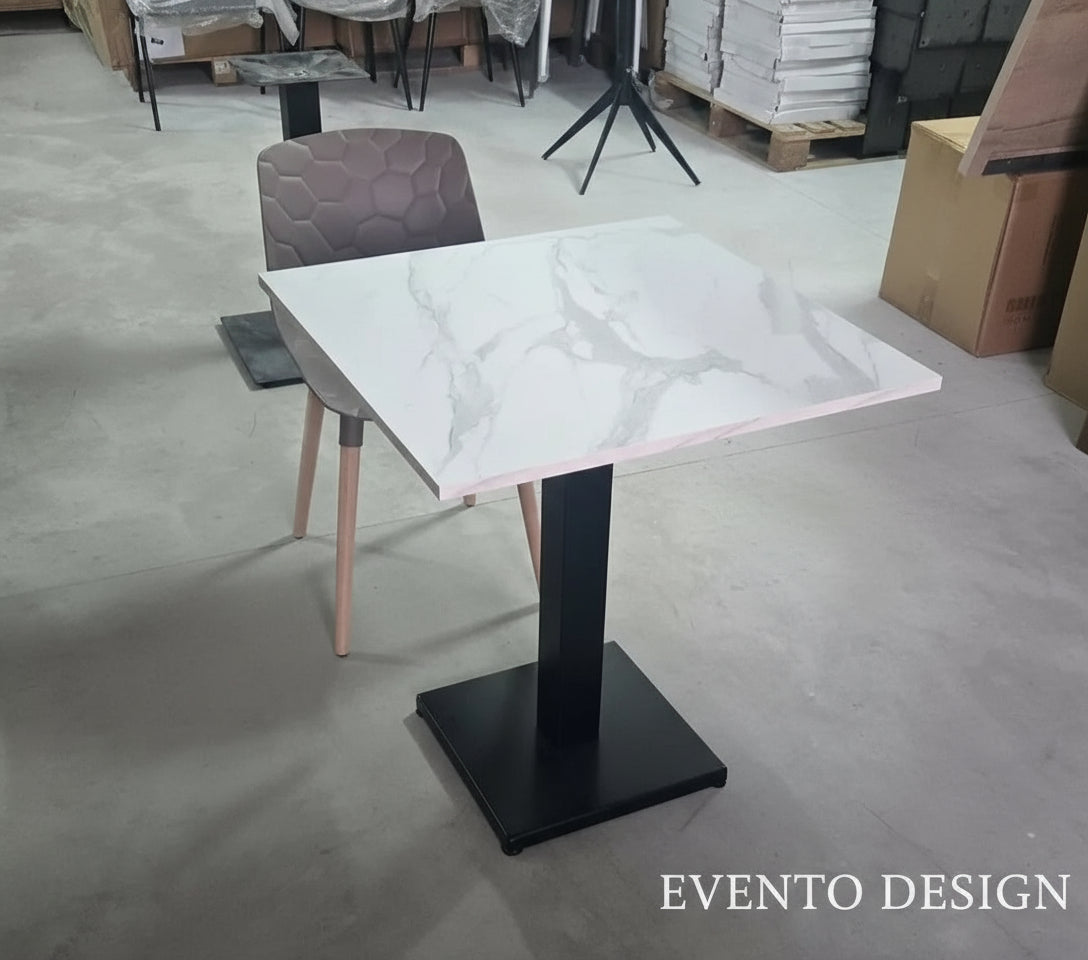 Tavolo 70x70 Piano Melaminico Effetto Marmo
