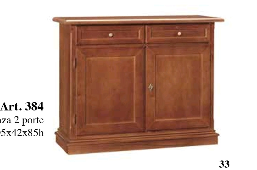 Credenza Madia Buffet in Legno Arte Povera 2 Ante Tinta Noce