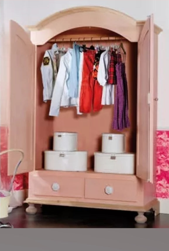 CAMERETTA DA LETTO SINGOLO LEGNO MASSELLO COLORE ROSA