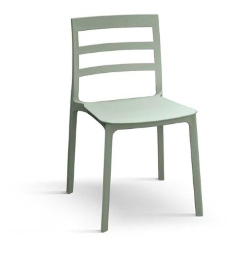 Sedia in Polipropilene Impilabile – Verde-grigio