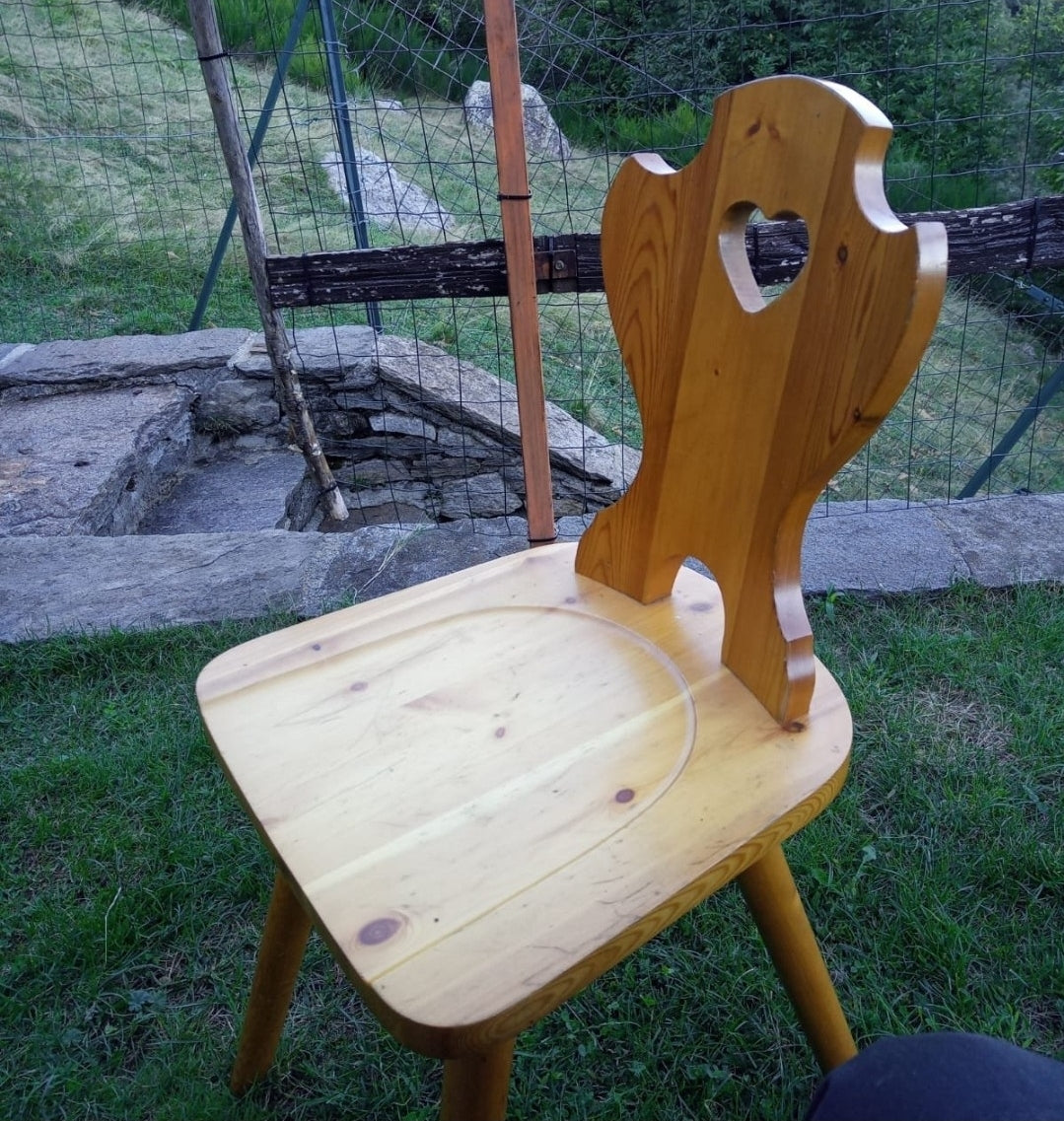 Sedia Tirolese Pino Grezzo - Arredo Chalet Ristorante Montagna Contract