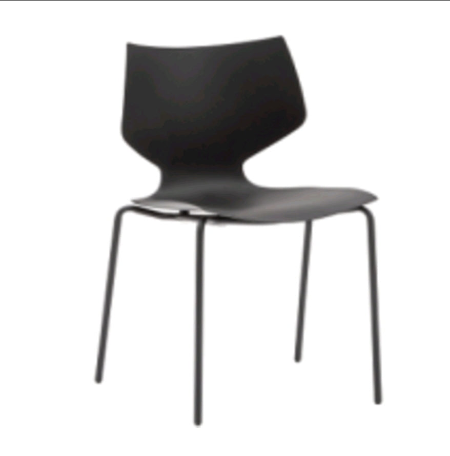 Sedia Polipropilene Nera con Gambe in Metallo