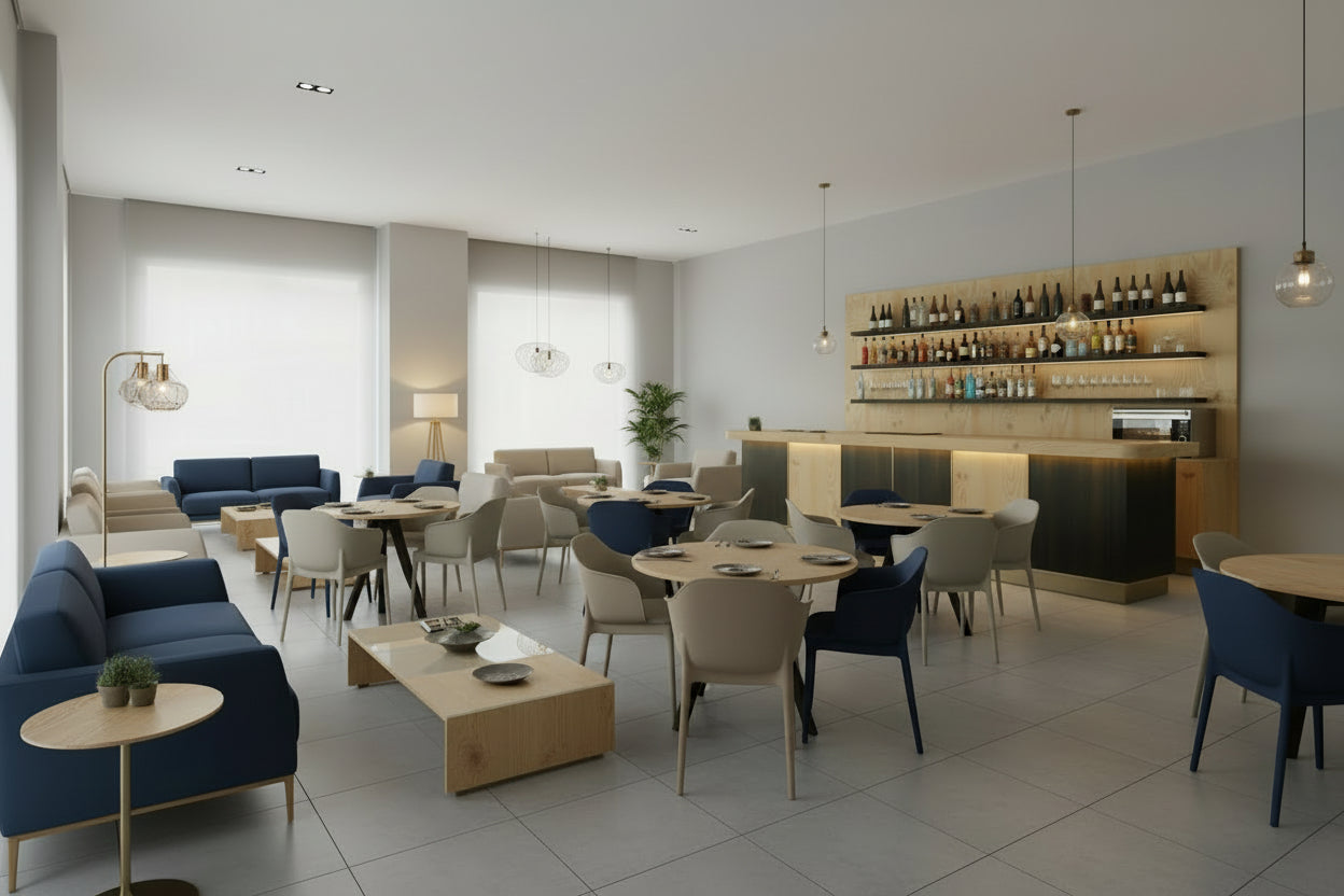 Bancone Bar D8 Bistrot – 3,00 m con Mensola Bottiglieria