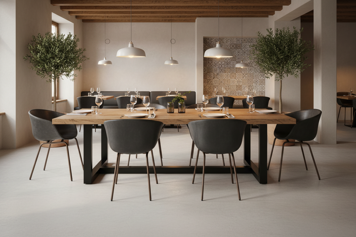Sedia Metallo Ecopelle Antracite per sala ristorante