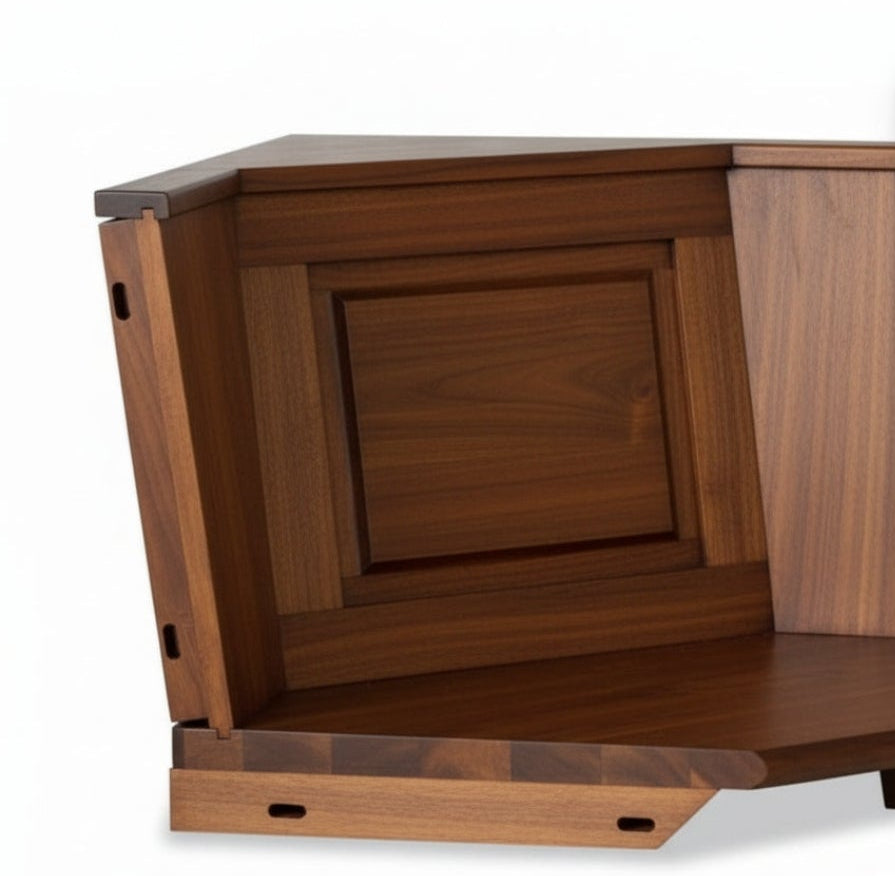 Angolo Panca per pub  in Legno di Pino - Stile Rustico tinta noce