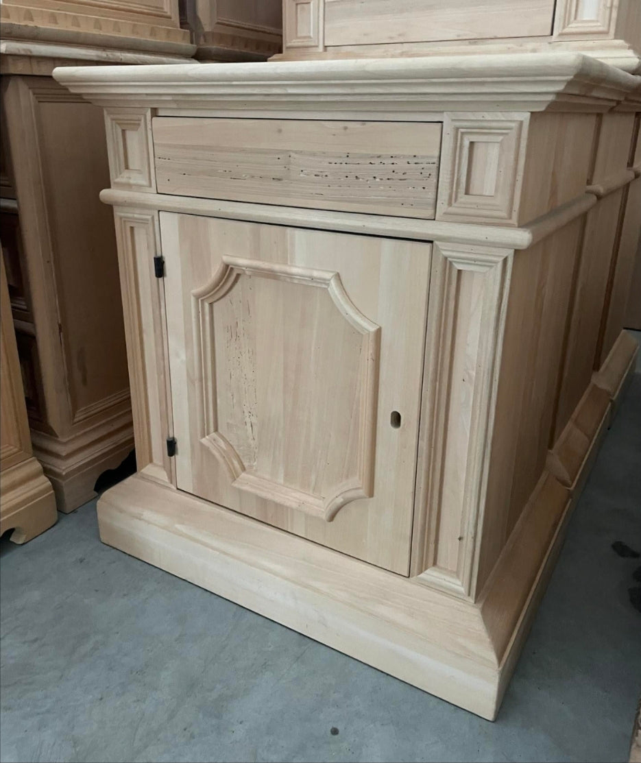 Comodino classico legno grezzo