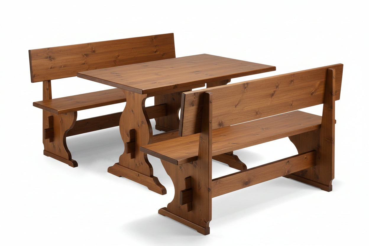 Panca con schienale per pizzeria e tavolo fratino