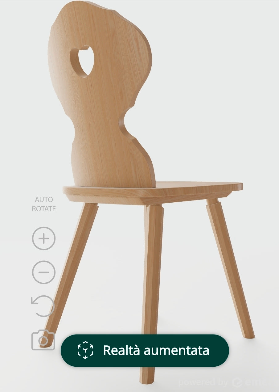 Sedia tirolese Monaco con cuore - rovere naturale