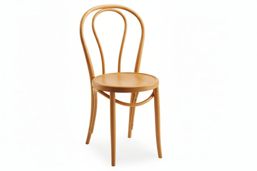 Sedia Thonet in Faggio Massello Curvato a Vapore tinta naturale fondino legno