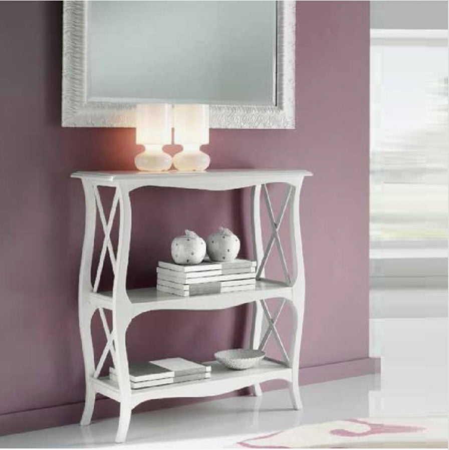 LIBRERIA ENTRATINA LIBRERIA IN LEGNO SHABBY CHIC LACCATO BIANCO OPACO