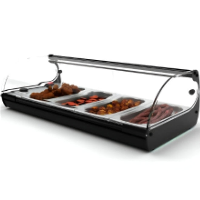 Vetrina Riscaldata Bagnomaria 4 Vassoi Soprabanco - Per Bar e Ristoranti