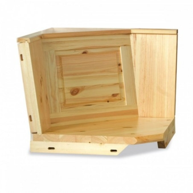 Angolo Panca 133x173 con Tavolo Fratino Fisso 130x80x3 e 3 Sedie con Cuore - Tinta Naturale