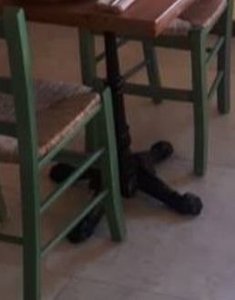 Tavoli Bergamo Per Arredo Trattorie Bar Ristoranti Con Basamento Ghisa Bistrot e Piano Moderno Grigio Cemento