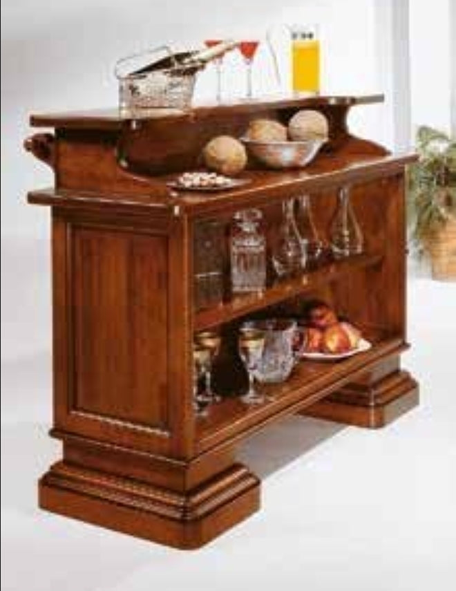 Mobile per irish pub  Artigianale in Legno di Pioppo Tinta Noce con Dispensa