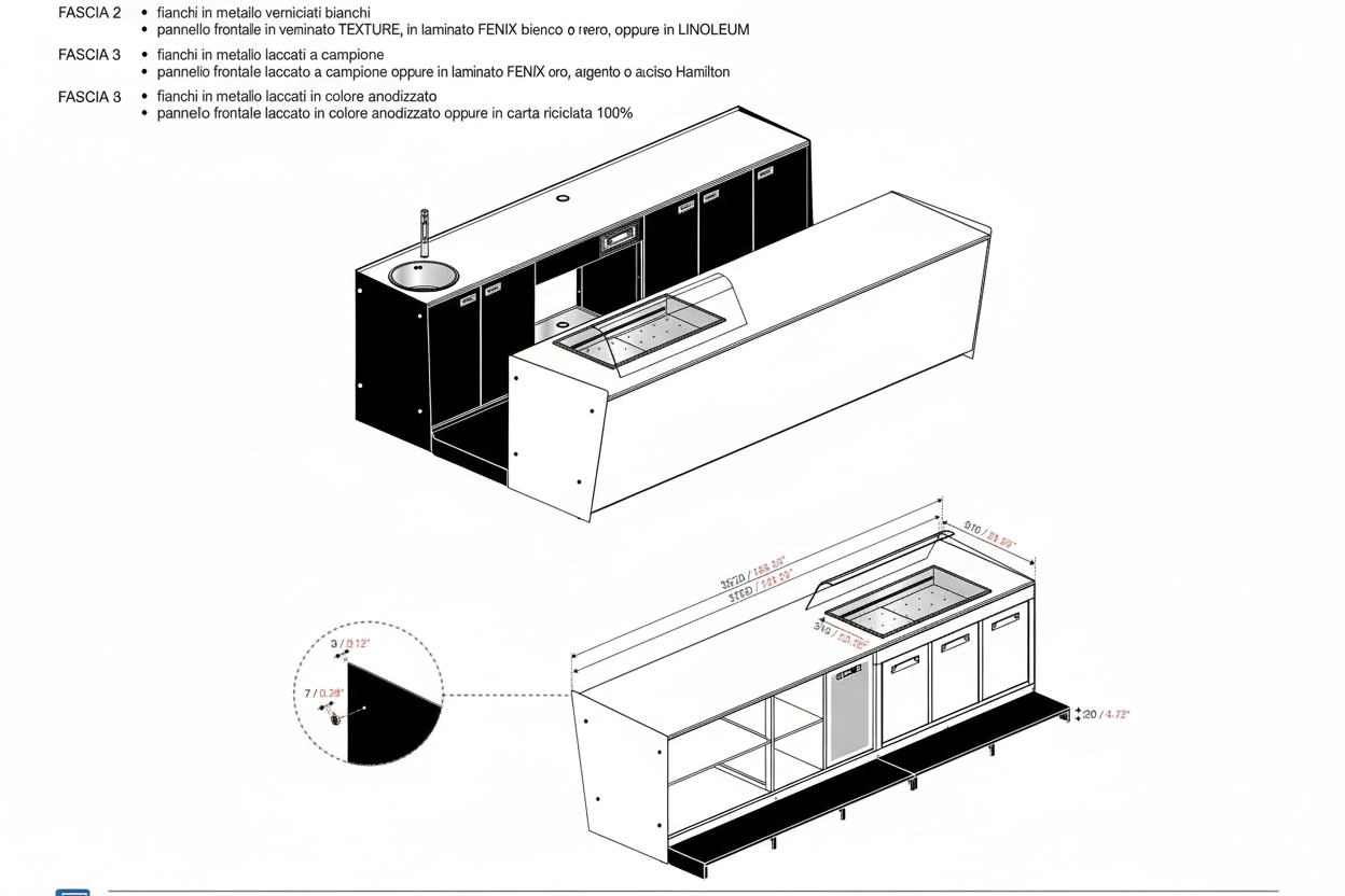 Bancone bar startup da metri 3.50 prima fascia