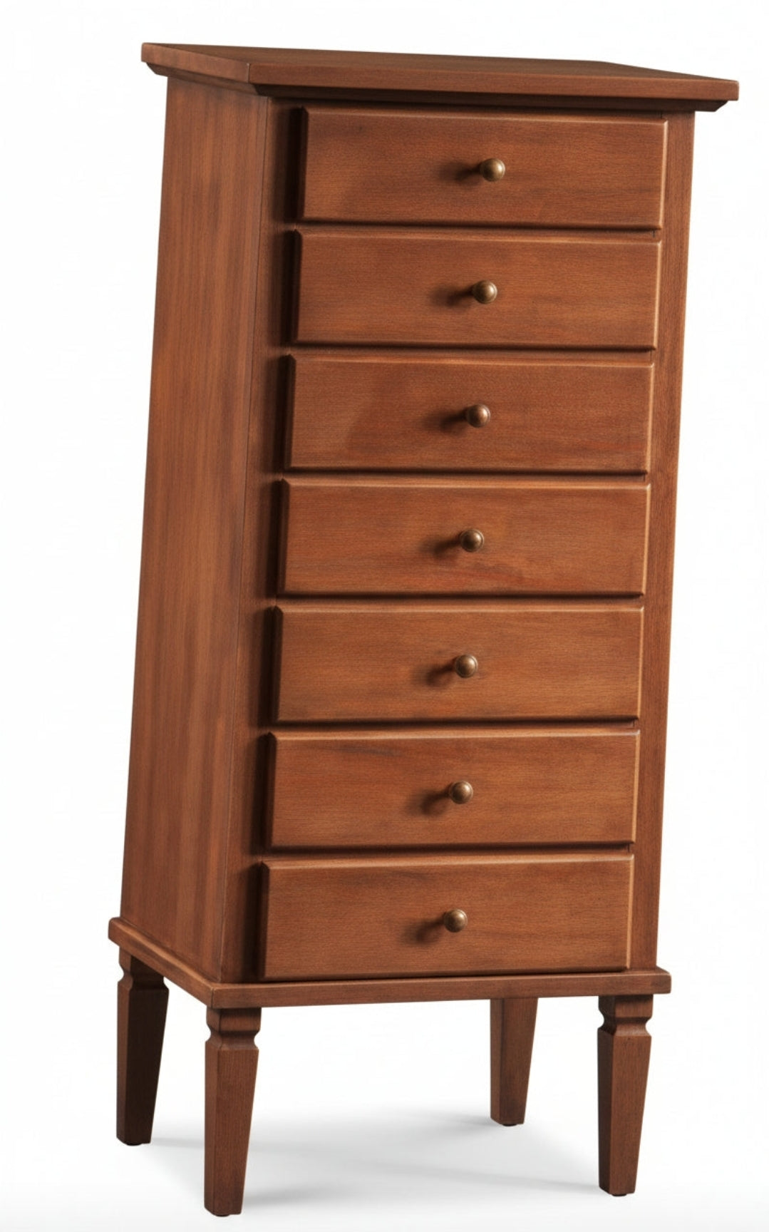 Cassettiera 7 cassetti gambe spillo Arte povera tinta noce W529/N