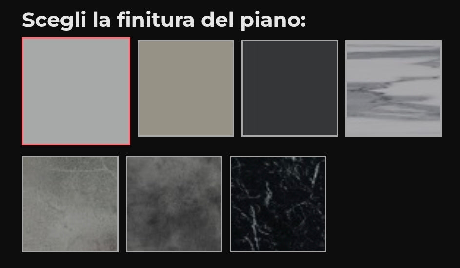 Piani effetto marmo per Basamento Nemo Doppio - Laminato Stratificato Compact con Fori M6