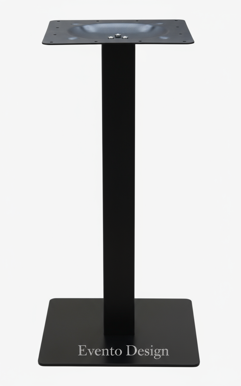 Tavolo da Ristorante 80x80x1,8 Base Quadrata Antracite o nero Piano vintage