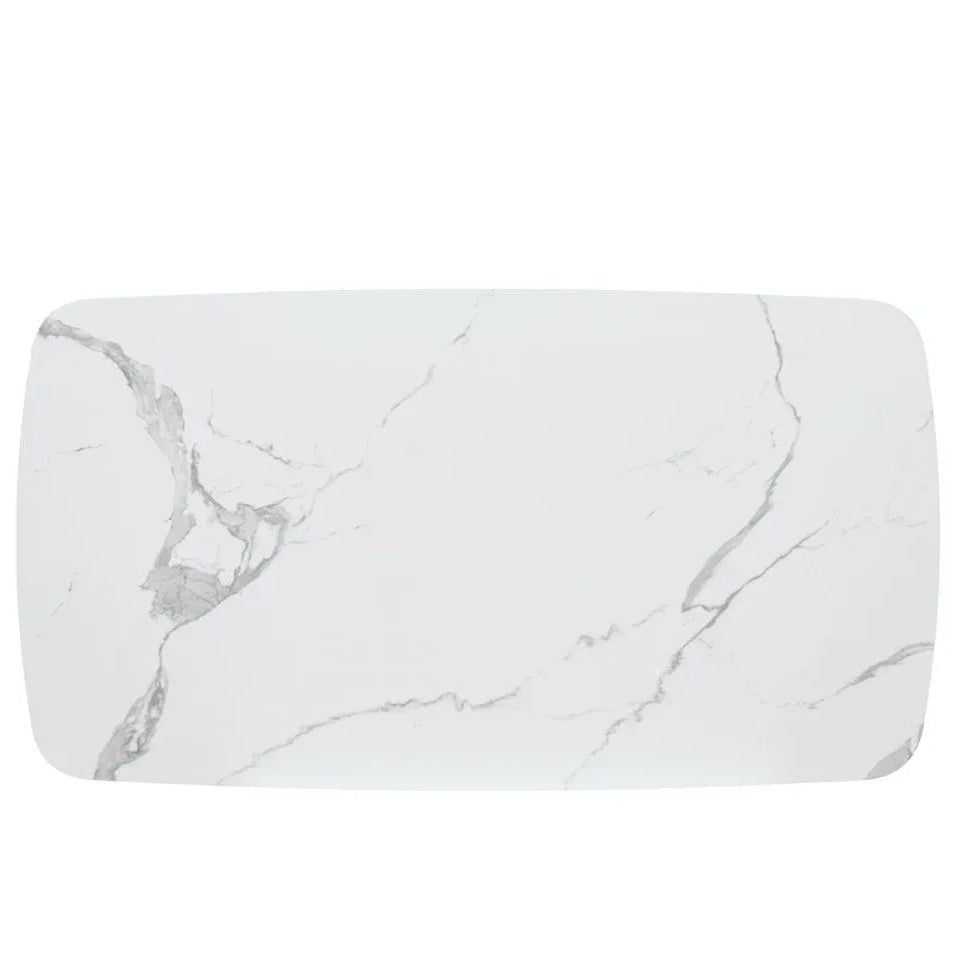 Tavolo Allungabile con Piano in Ceramica e Base in Metallo Rivestito – Stile Contemporaneo – Made in Italy – 160/240×90 – H 76 cm